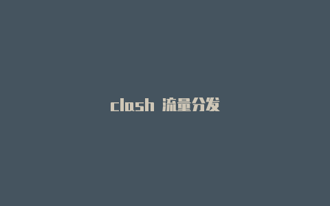 clash 流量分发