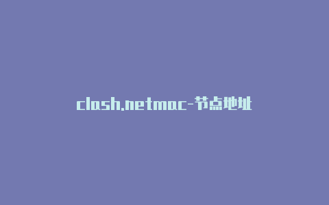 clash.netmac-节点地址