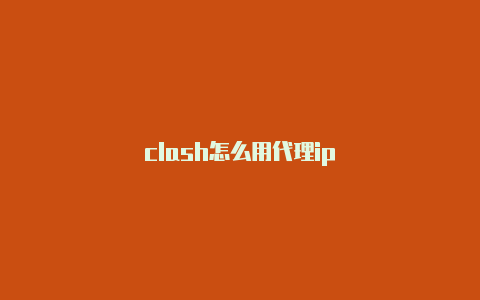 clash怎么用代理ip