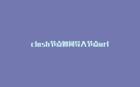 clash节点如何导入节点url