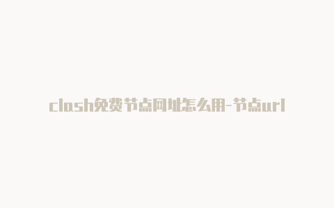 clash免费节点网址怎么用-节点url