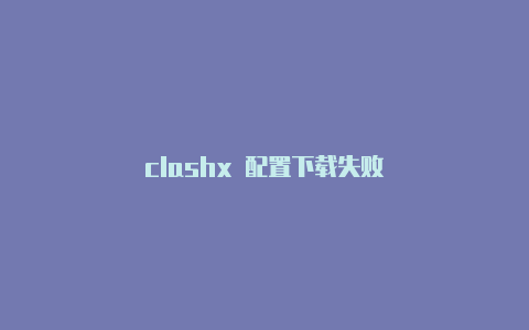 clashx 配置下载失败