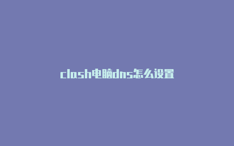 clash电脑dns怎么设置