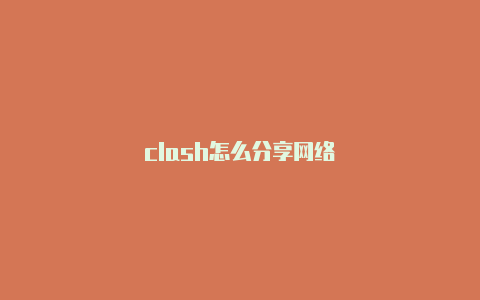 clash怎么分享网络