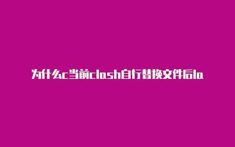 为什么c当前clash自行替换文件后lash老是断