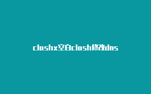 clashx空白clash修改dns