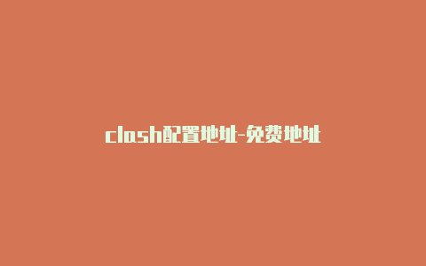 clash配置地址-免费地址