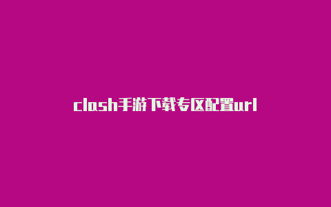 clash手游下载专区配置url