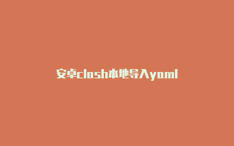 安卓clash本地导入yaml