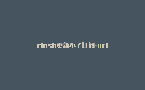 clash更新不了订阅-url