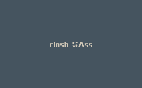 clash 导入ss