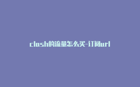 clash的流量怎么买-订阅url