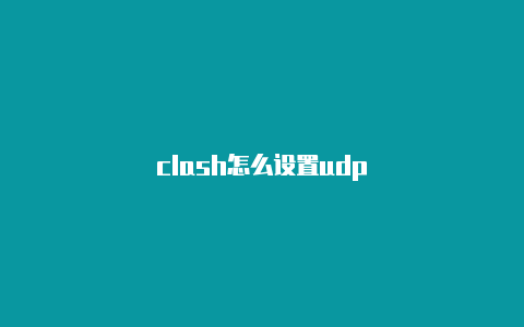 clash怎么设置udp