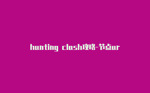 hunting clash攻略-节点url