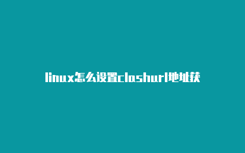 linux怎么设置clashurl地址获取clash代理