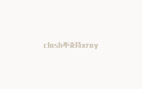 clash不支持xray