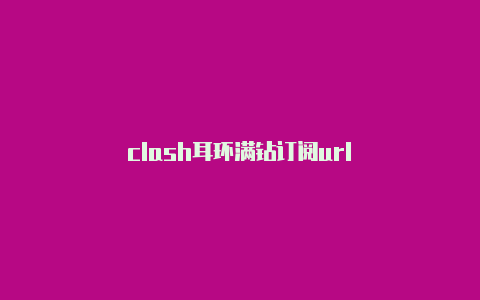 clash耳环满钻订阅url