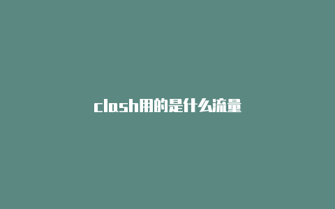 clash用的是什么流量