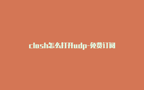clash怎么打开udp-免费订阅