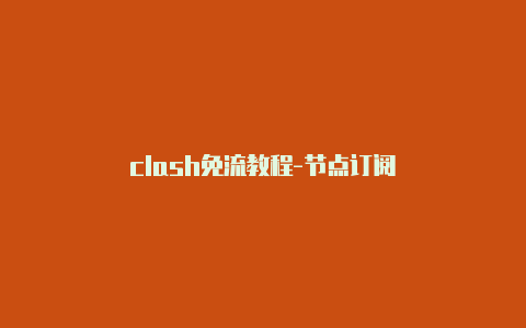 clash免流教程-节点订阅
