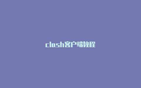 clash客户端教程