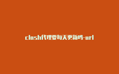 clash代理要每天更新吗-url