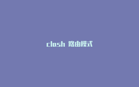 clash 路由模式