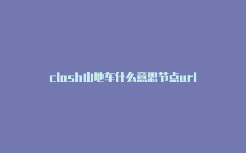 clash山地车什么意思节点url