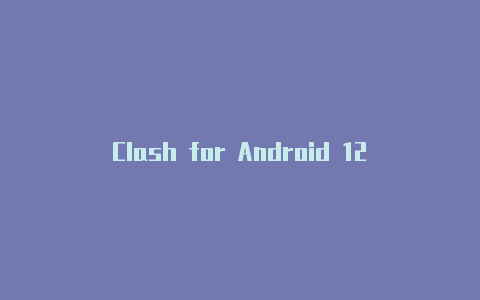 Clash for Android 12：为你的安卓设备带来更强大的代理体验