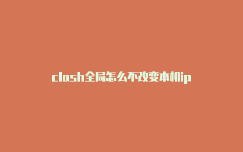 clash全局怎么不改变本机ip