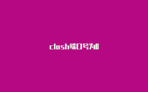 clash端口号为0