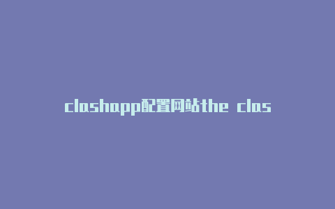 clashapp配置网站the clash 贝斯手