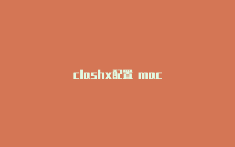 clashx配置 mac