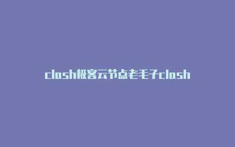 clash极客云节点老毛子clash