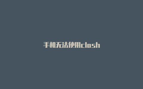 手机无法使用clash