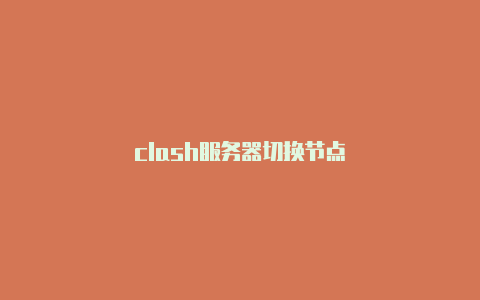 clash服务器切换节点