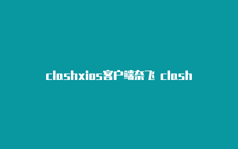 clashxios客户端奈飞 clash选香港