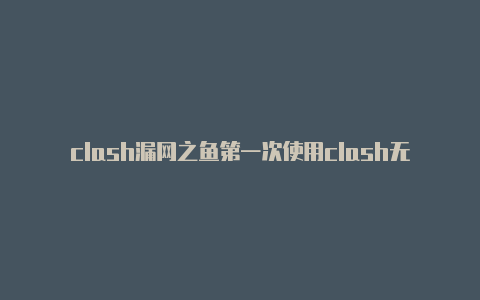 clash漏网之鱼第一次使用clash无法登录