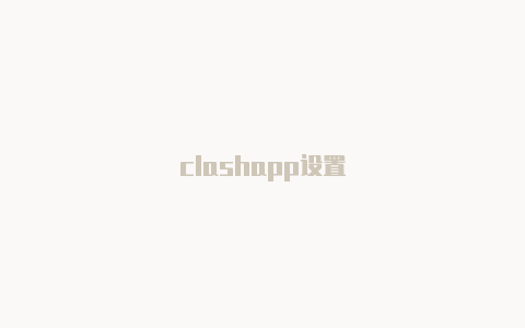 clashapp设置