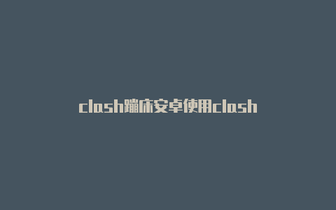 clash蹦床安卓使用clash