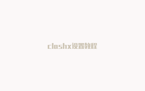 clashx设置教程