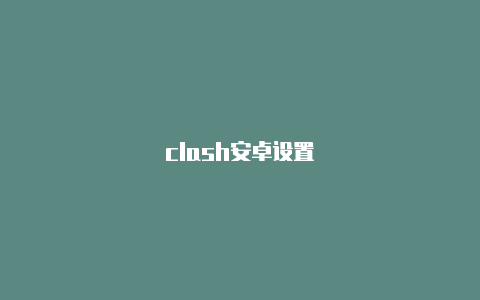 clash安卓设置