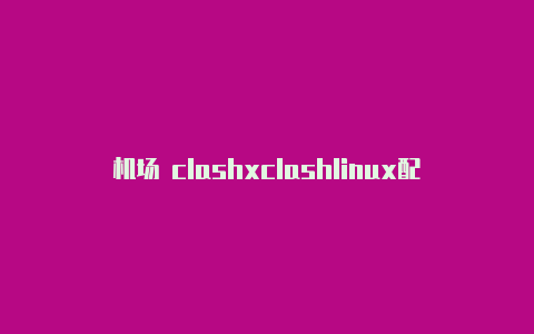 机场 clashxclashlinux配置文件