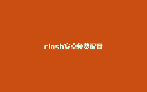 clash安卓免费配置