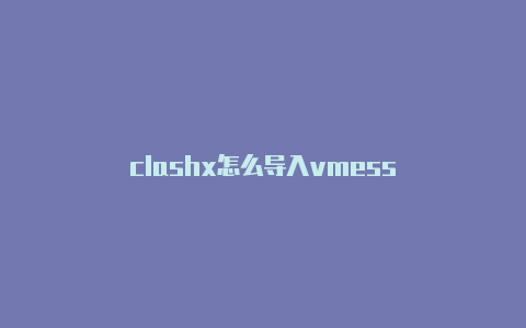 clashx怎么导入vmess