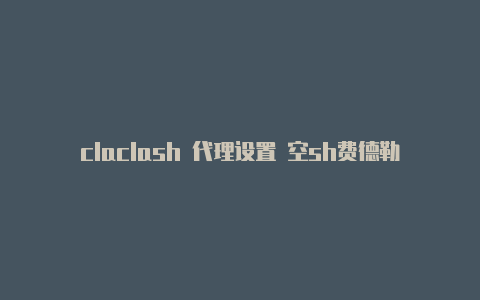 claclash 代理设置 空sh费德勒