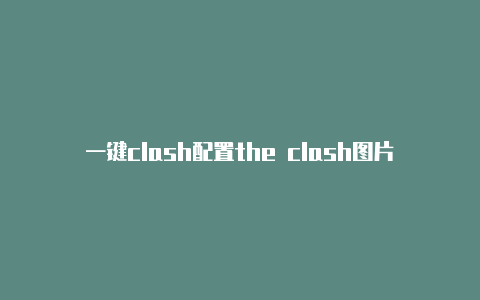 一键clash配置the clash图片