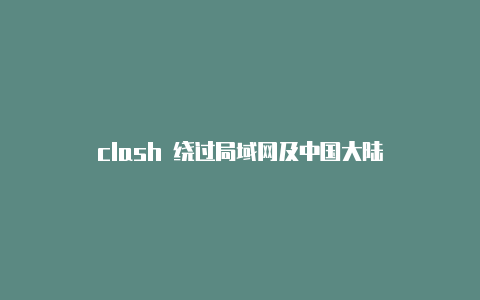 clash 绕过局域网及中国大陆