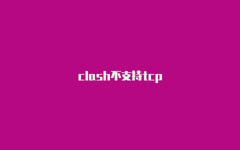 clash不支持tcp