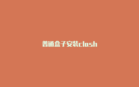 普通盒子安装clash